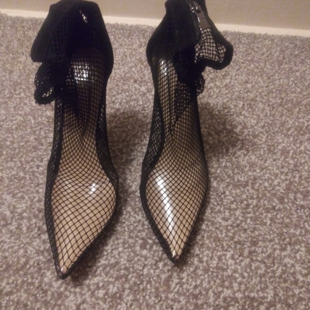 Fishnet heels- barely worn. Like new